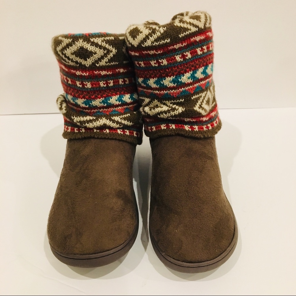 Muk Luks Moccasin Bootie Slippers - Picture 2 of 5